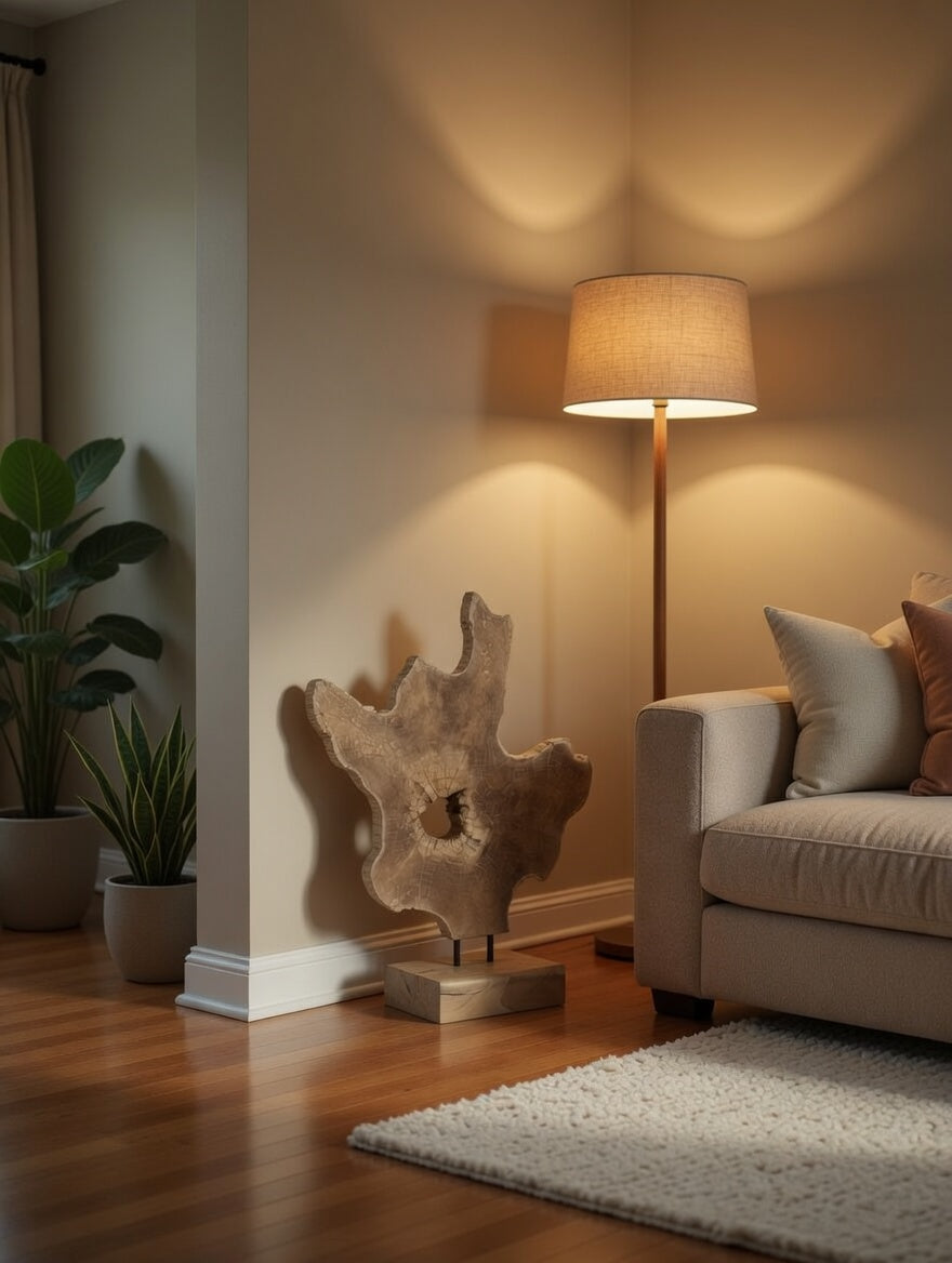 Kleeblattförmige Holzskulptur