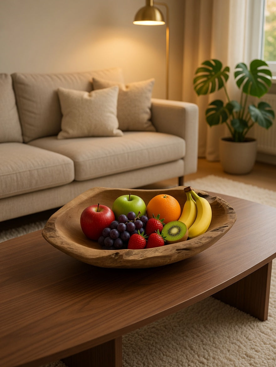 Lange organische Holzschale – „River Bowl“ | Handgefertigtes Unikat